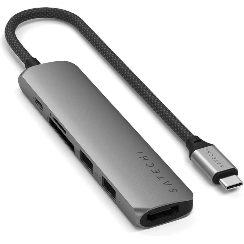 Satechi ST-P6SM hub & concentrateur USB Type-C 10000 Mbit/s Gris