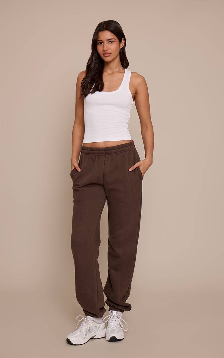 Espresso Pantalon De Jogging À Revers Pour Grande Taille Chiné