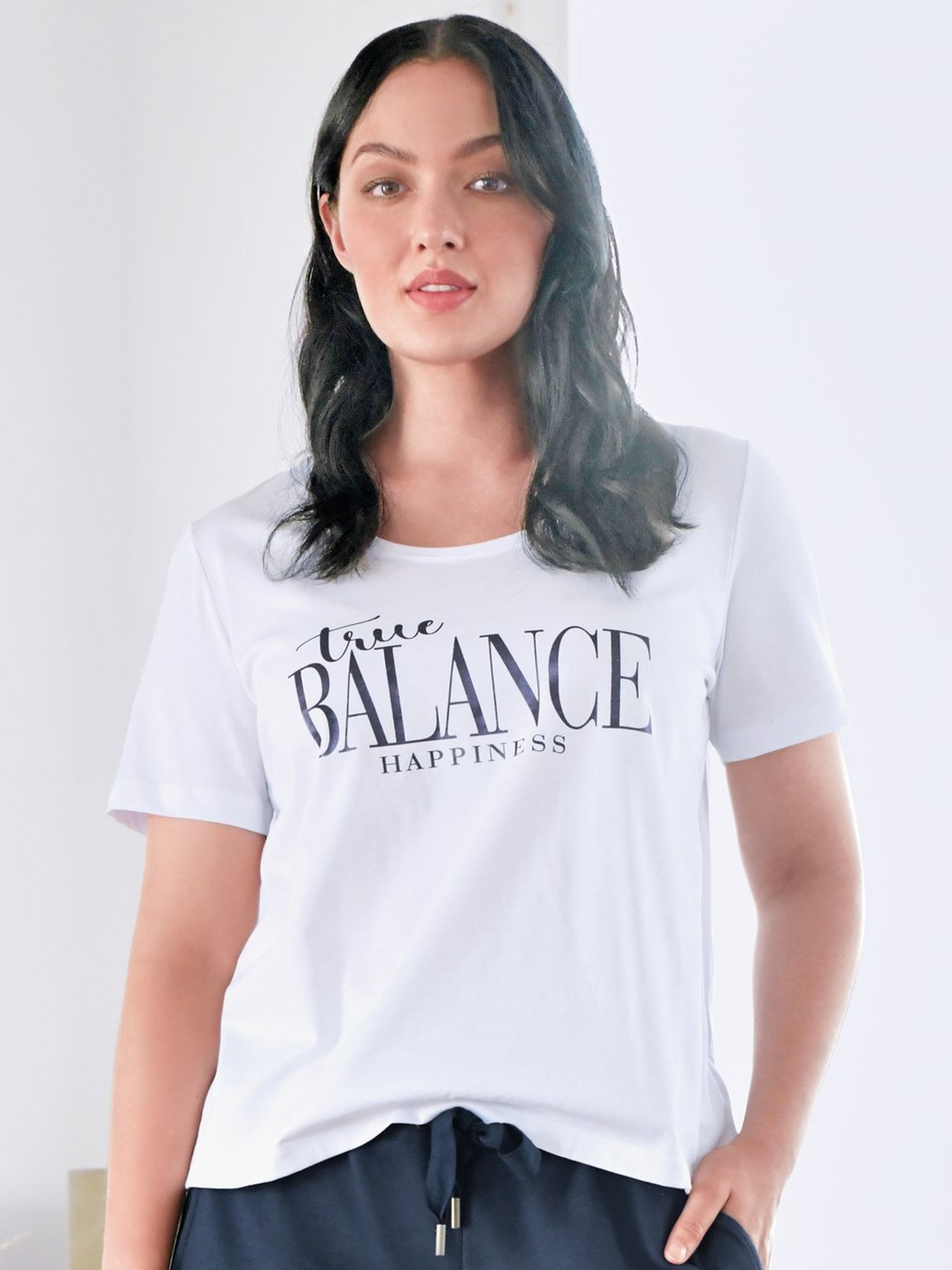 Rundhals-Shirt mit 1/2-Arm