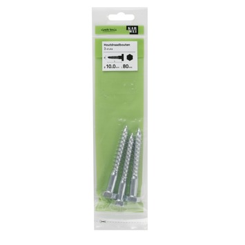 KARWEI houtdraadbout M10x80 mm 3 stuks