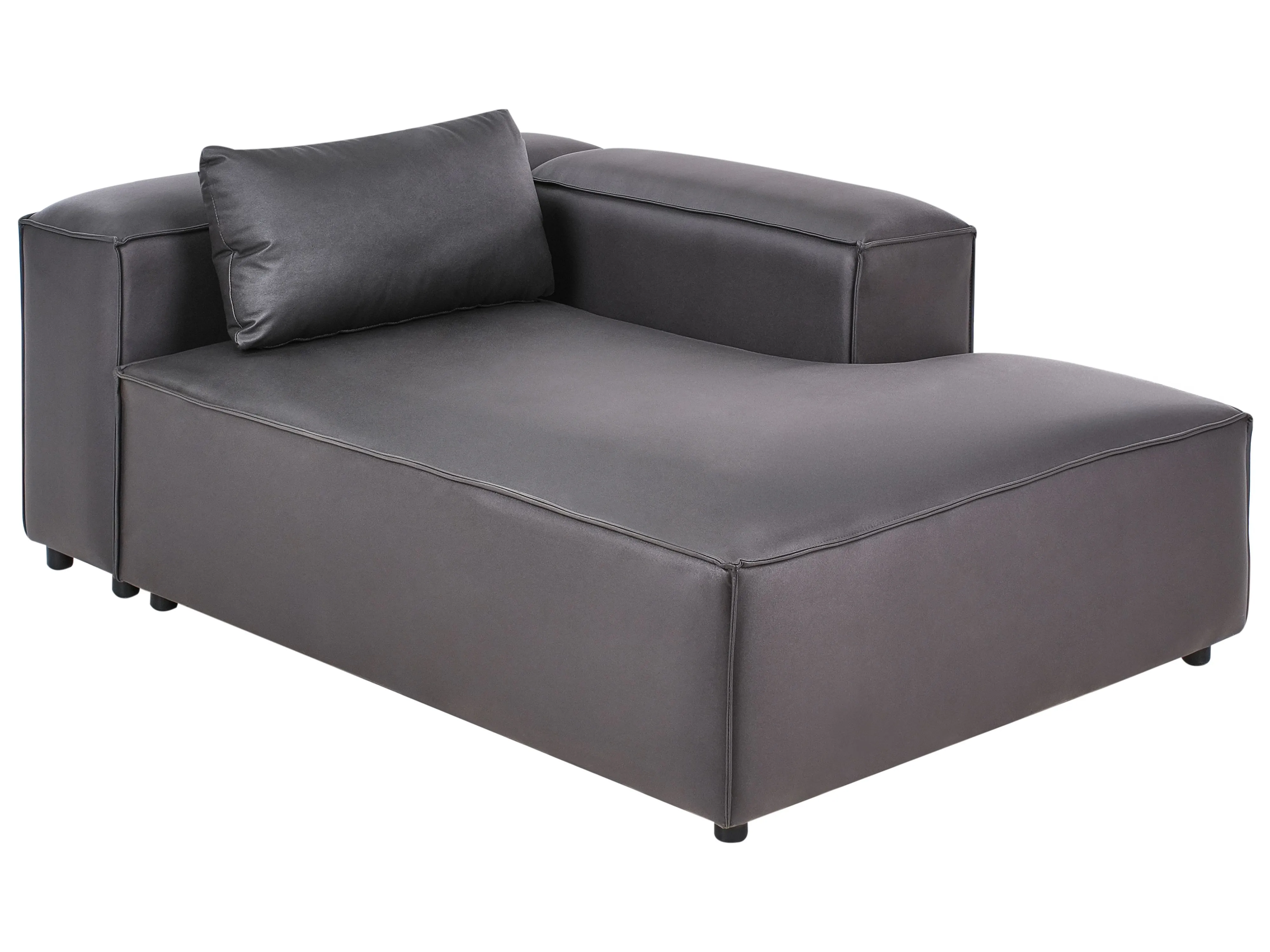 Linkszijdige chaise longue BRANDE Kunstleer Zwart