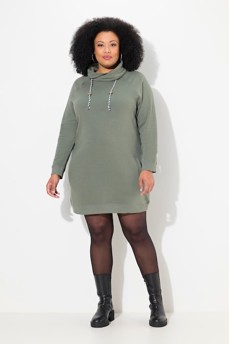 Sweatkleid, Stehkragen, Langarm, Taschen