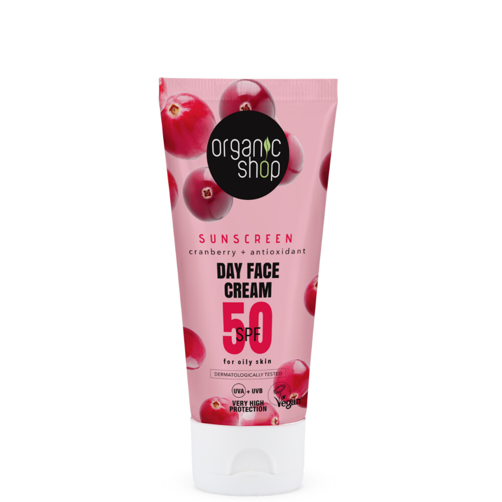 Organic Shop Zonnebrandcréme Gezicht SPF 50 Vette huid50 ml