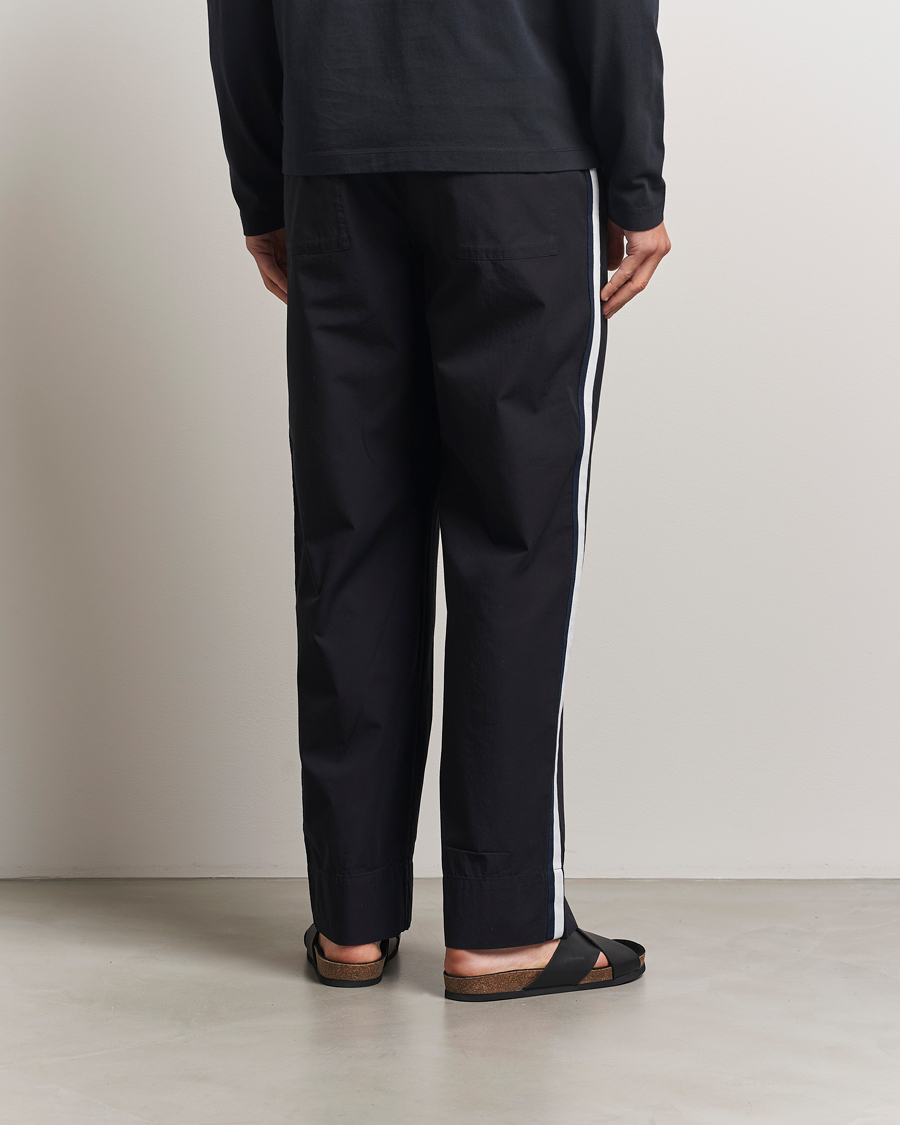 Tekla Grosgrain Stripes Pyjama Pants All Black