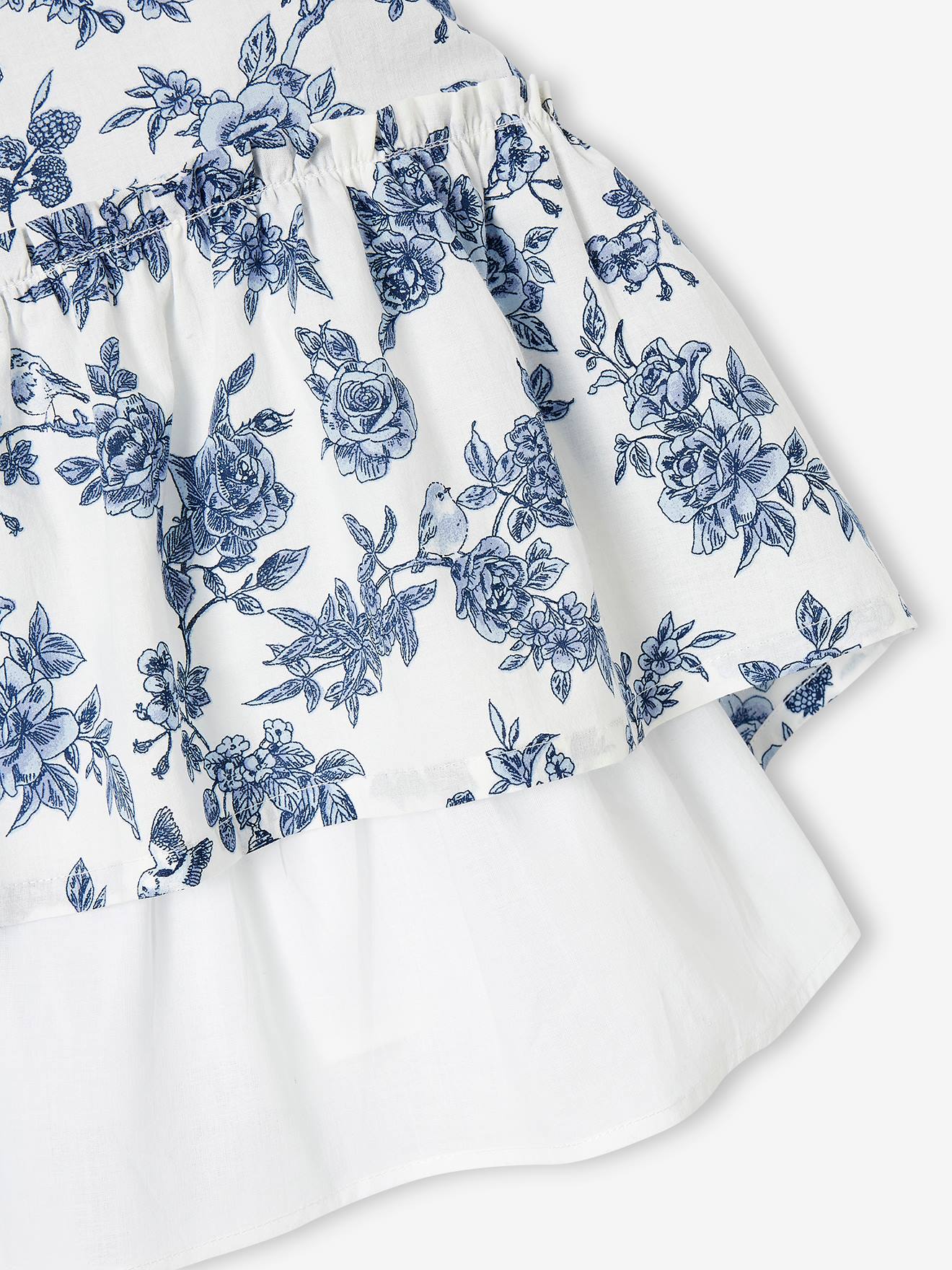 Vestido longo de festa com alças para meninas, cor off-white