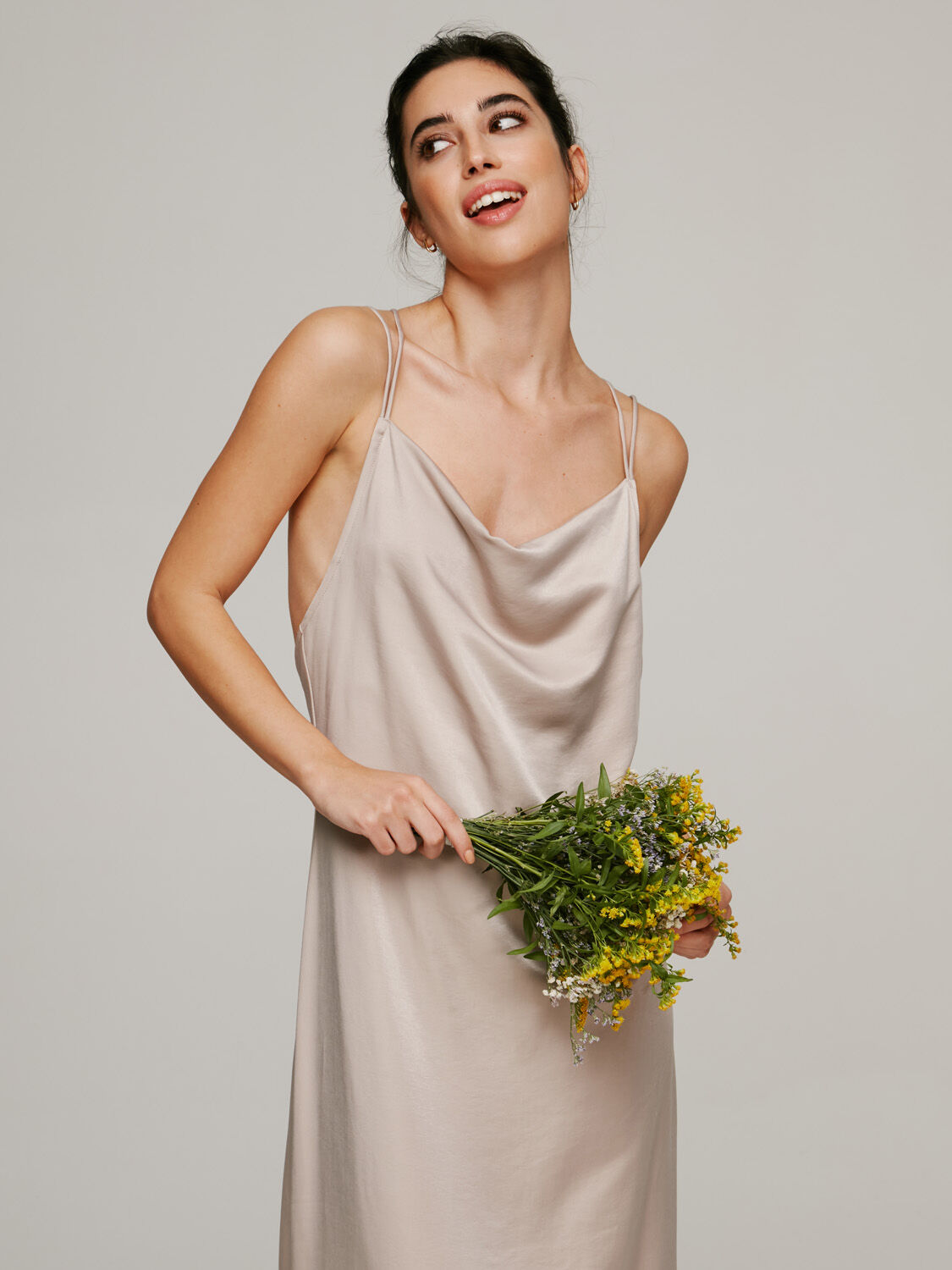 Vestido slip com costas cruzadas - Branco