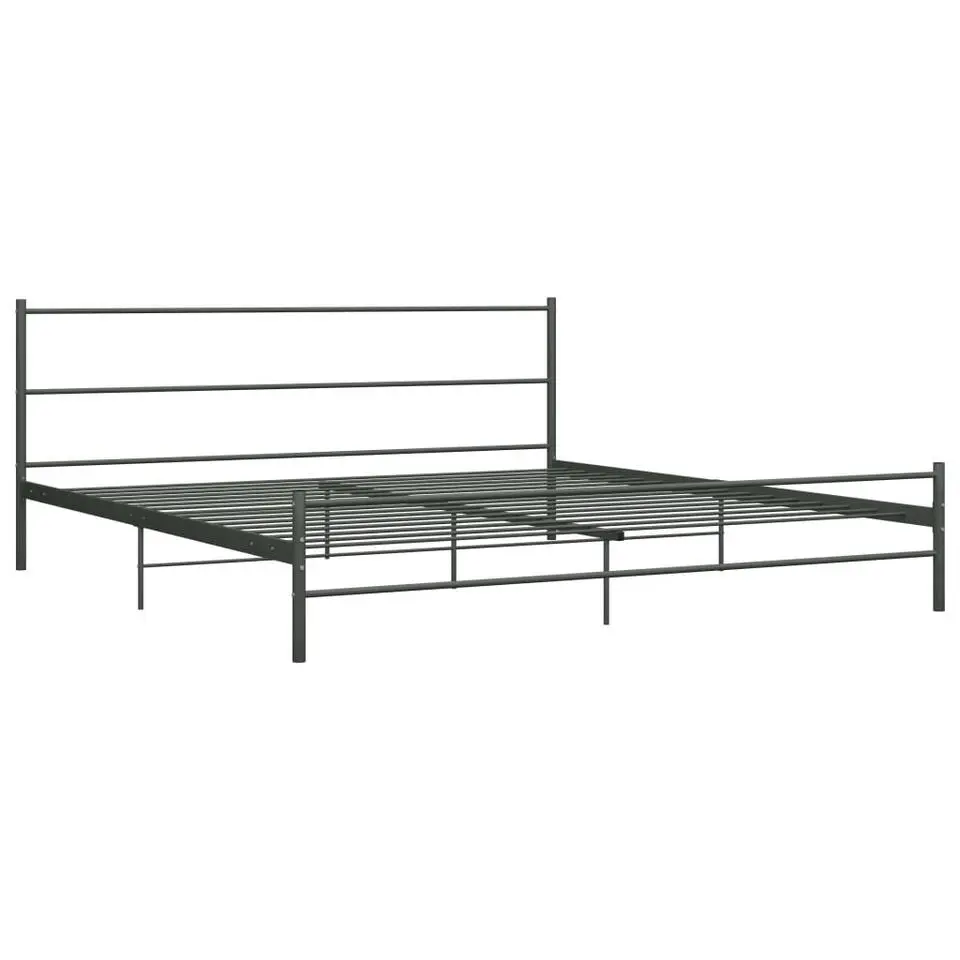 vidaXL - Metalen Tweepersoonsbed - Grijs - 180x200 cm