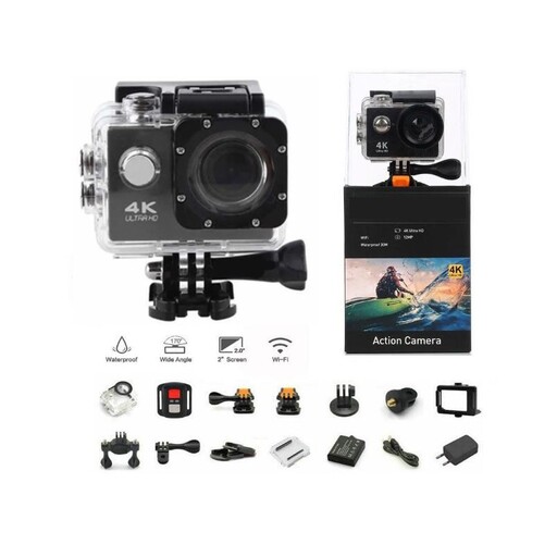 Câmera esportiva 4K Ultra HD com Wi-Fi e tela colorida LTPS (LCD) de 2,0