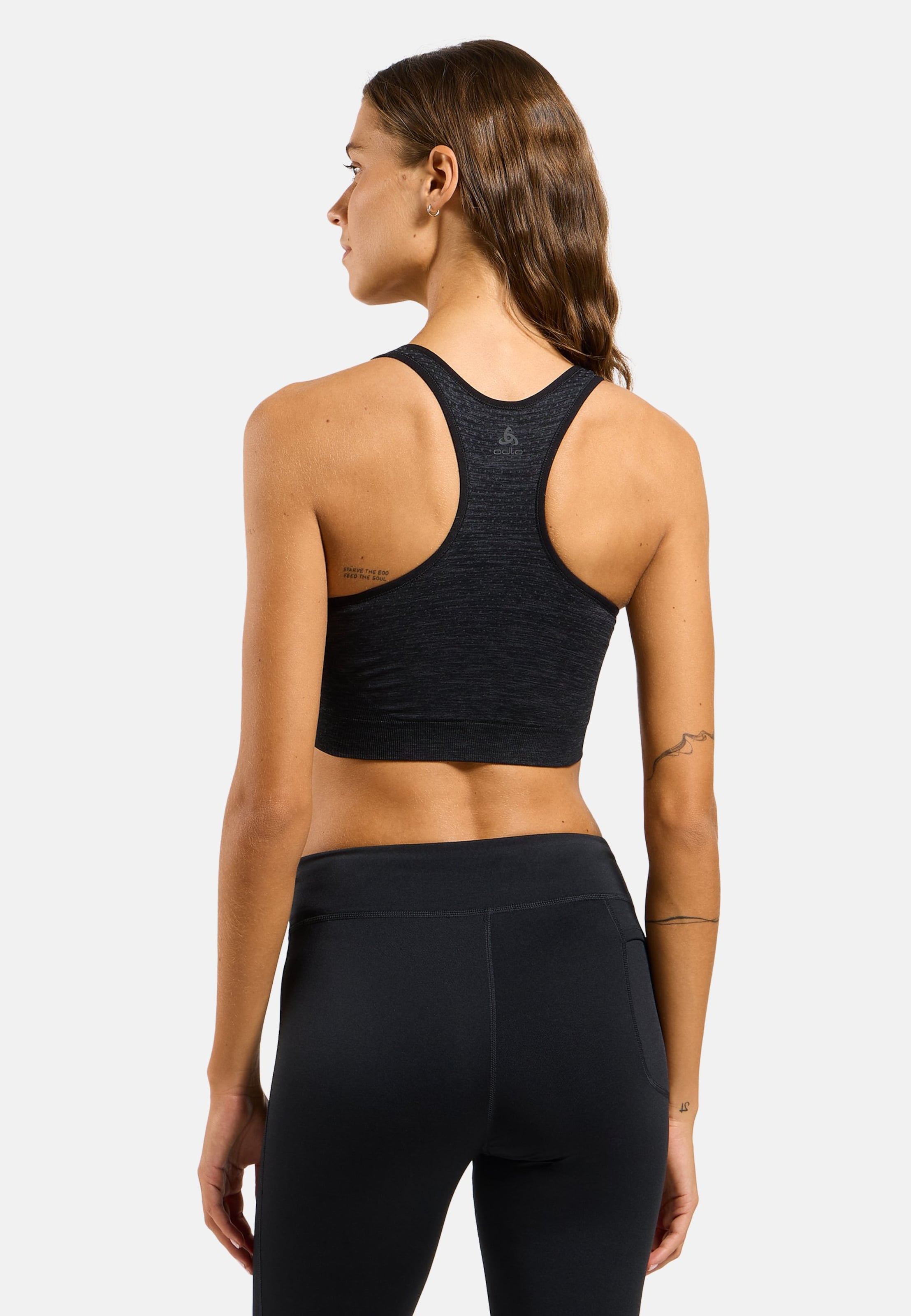 Seamless Sport-BH mit mittlerem Halt in black melange