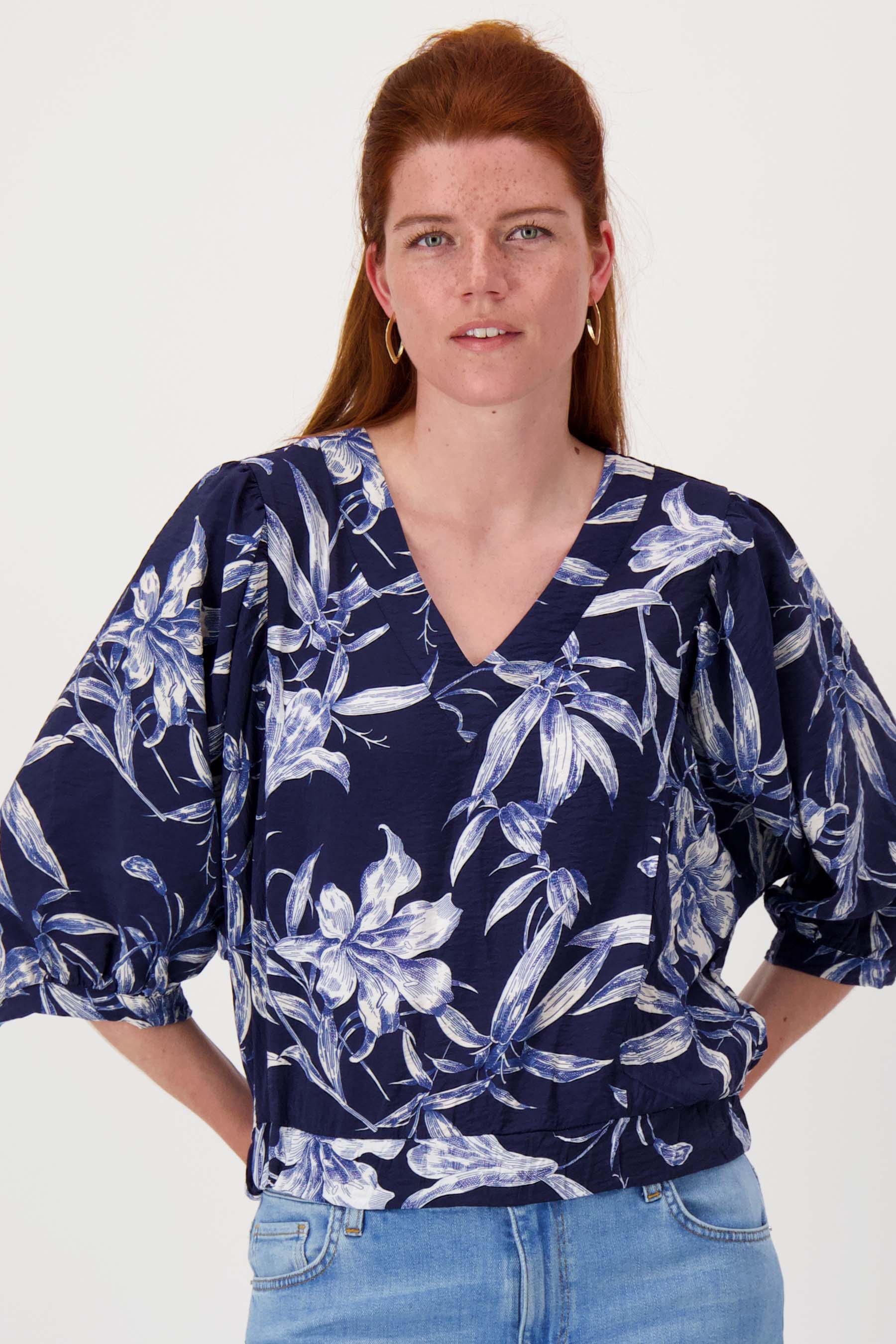 vleermuis blouse met print