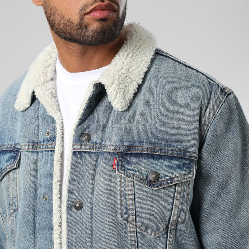 Veste Jean Col Sherpa Trucker III 16365 Bleu Denim