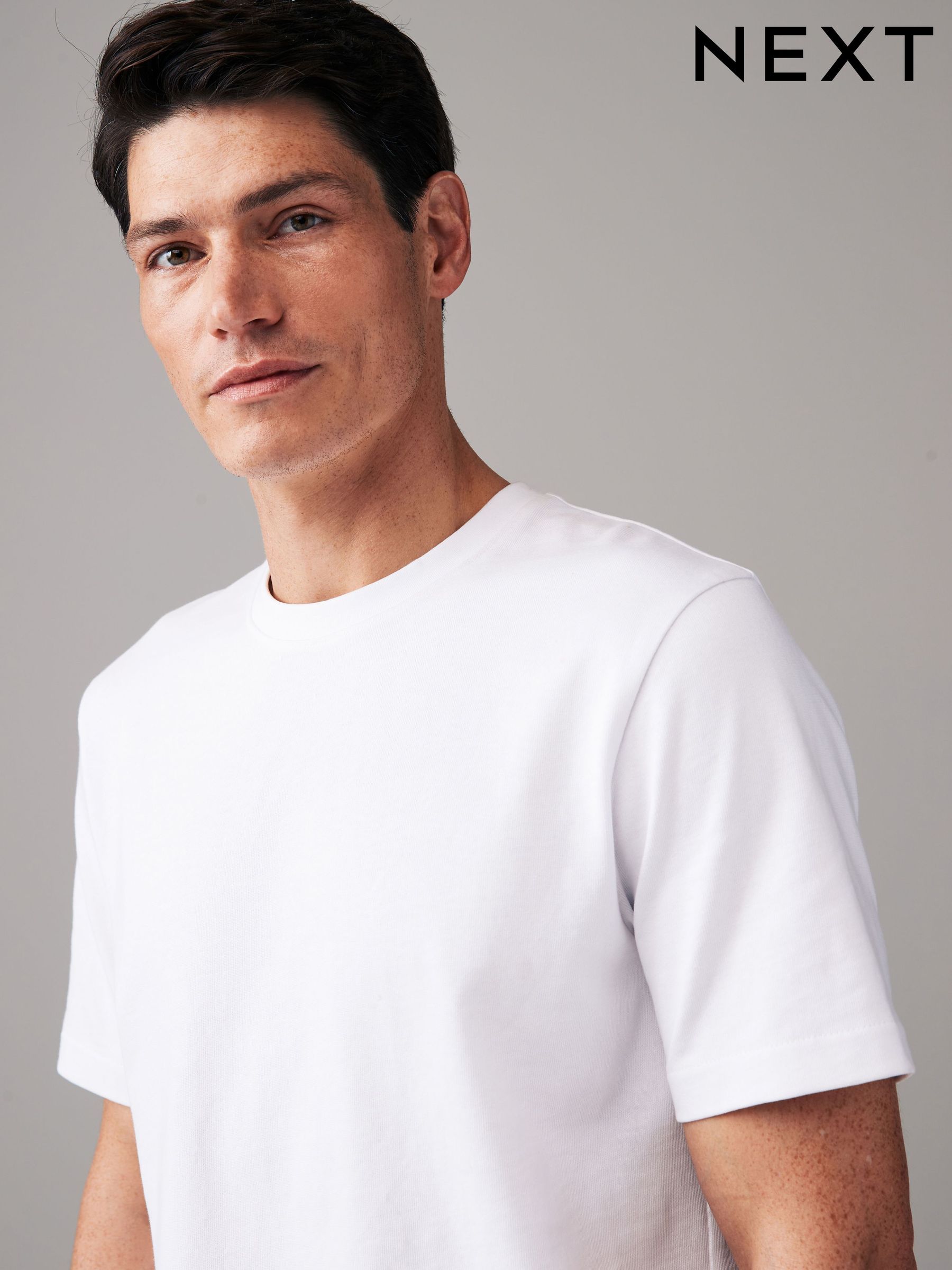 Wit - Normale Pasvorm - Zwaar T-shirt