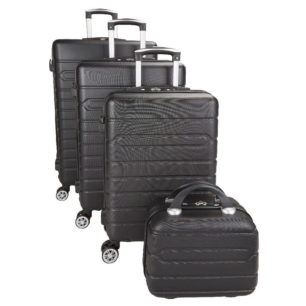 Valise rigide 4 roues 38L ABS noir L.56 cm