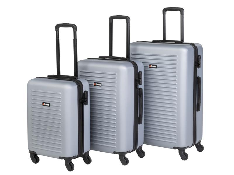 FTM Reisekofferset World Superb 3-teilig, Silbergrau Drei Trolleys unterschiedlicher Grösse