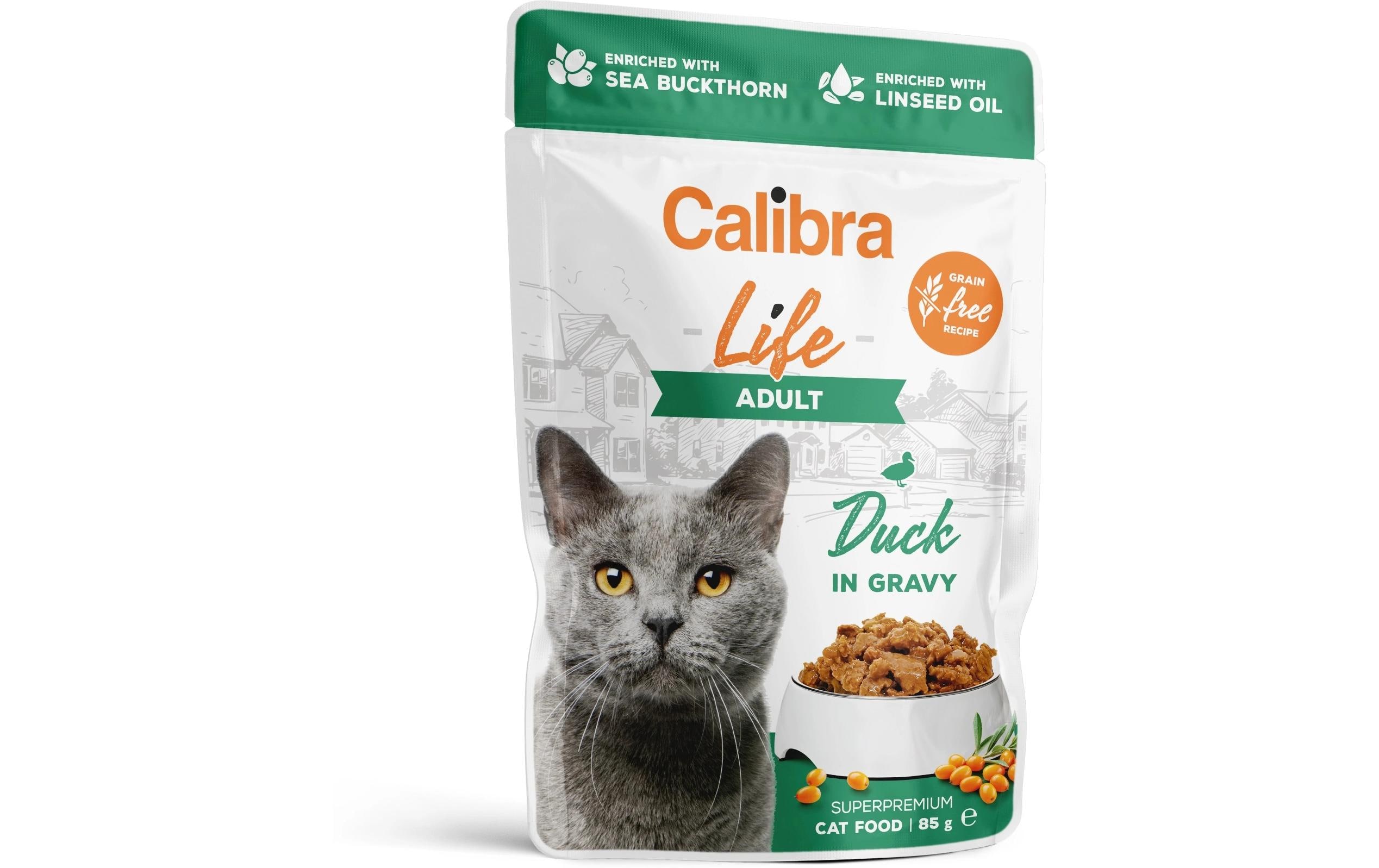 Nassfutter Life Adult Ente in Sauce 28x 85 gAlleinfuttermittel für ausgewachsene Katzen