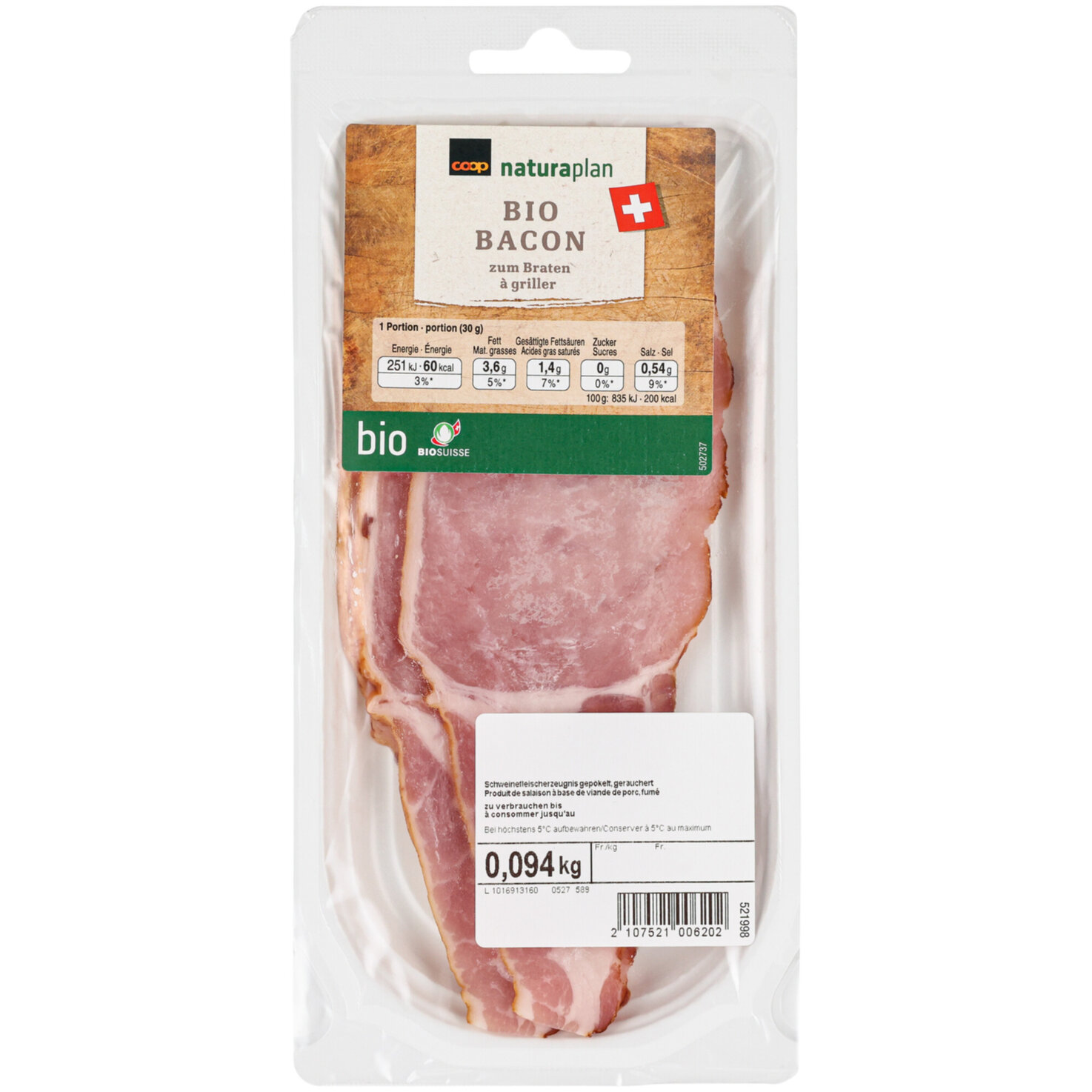 Naturaplan Bio Bacon ca. 90g