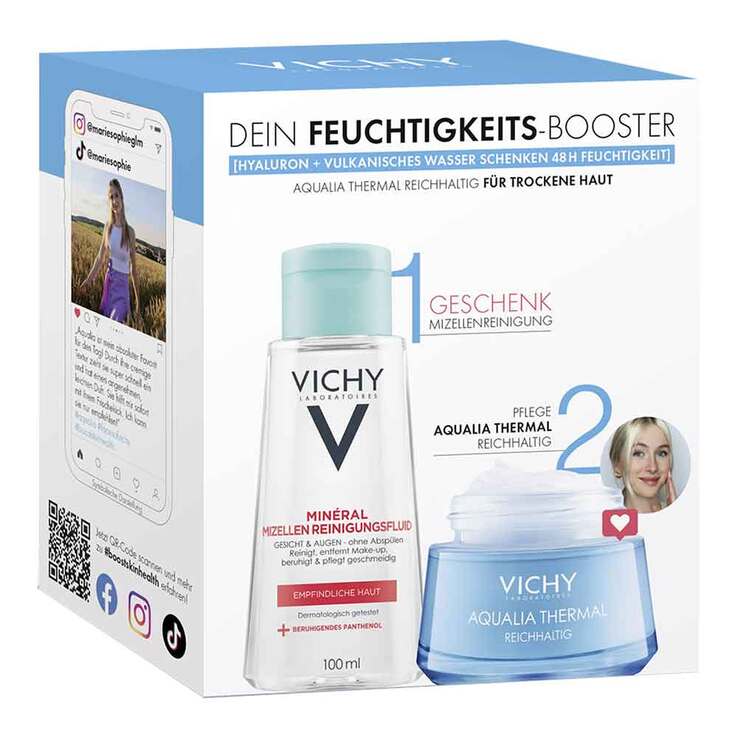 Vichy Aqualia Thermal reichhaltig + PT Mizelle Coffret, 1 P