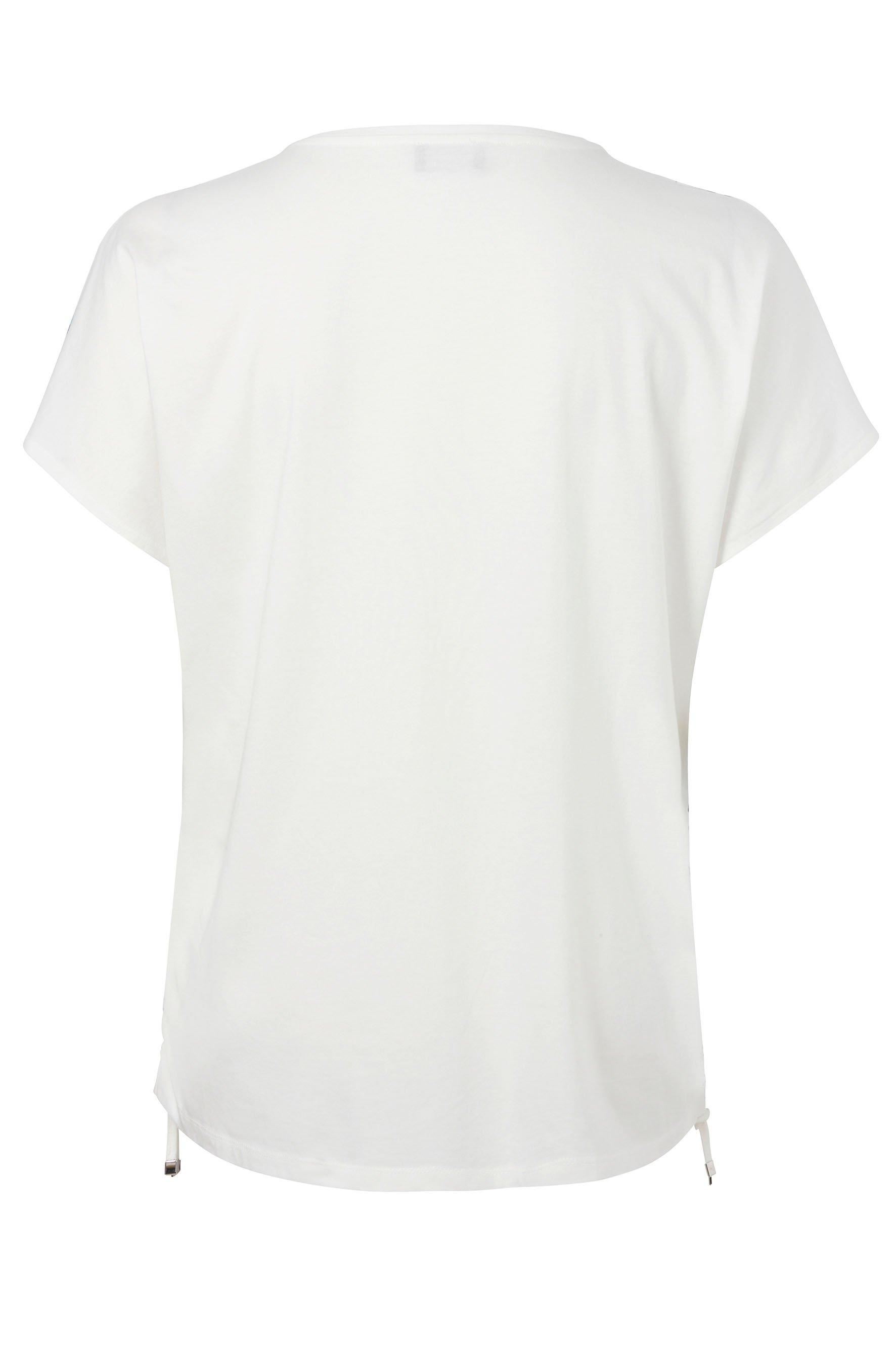 Shirt mit Frontdruck und seitlicher Raffung