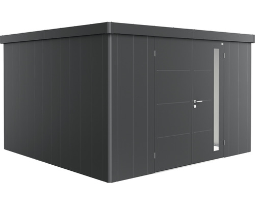 Biohort Neo 4D tuinhuis met dubbele deuren, 348 x 348 cm, donkergrijs metallic