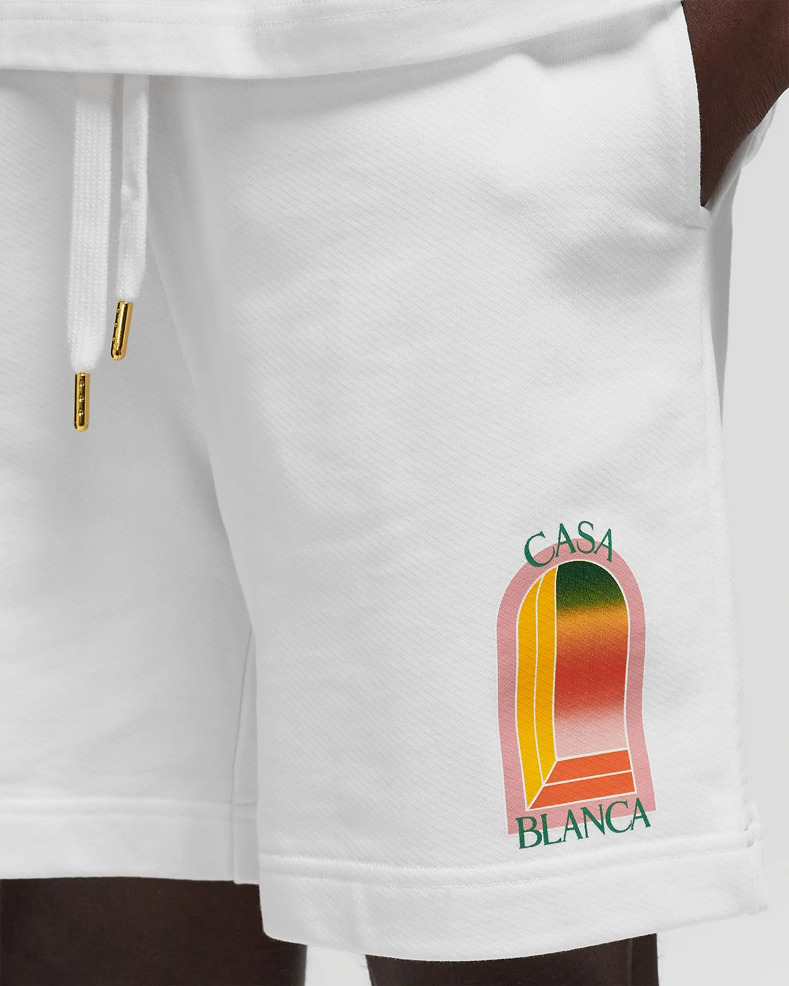 Shorts de moletom Casablanca com logo em arco degradê