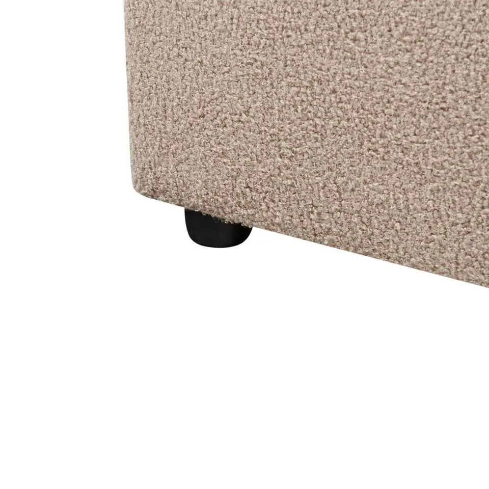 LAVAUR - Tweepersoonsbed - Taupe - 160 x 200 cm - Bouclé
