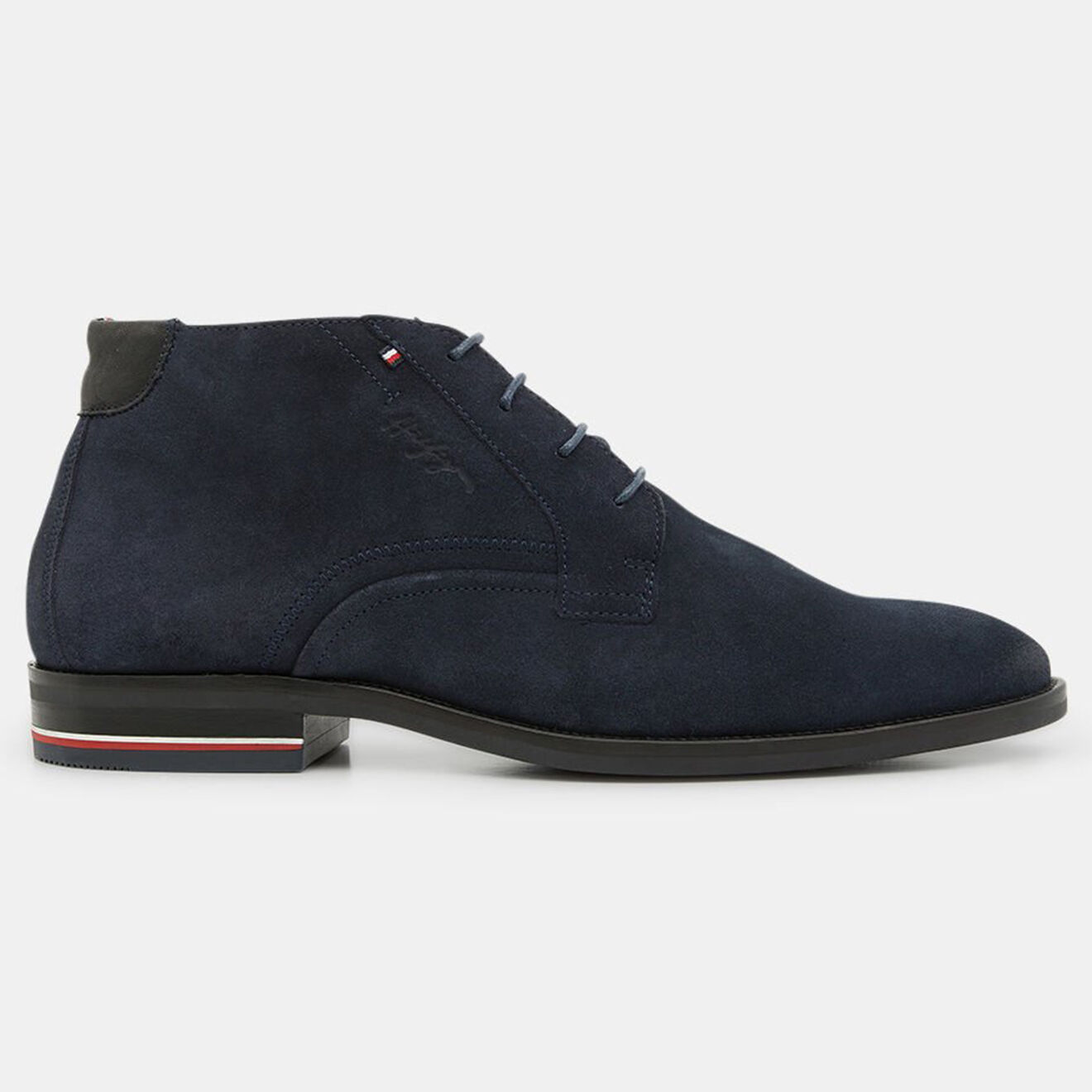 Tommy Hilfiger Desert boots en Velours de Cuir Signature bleu marine