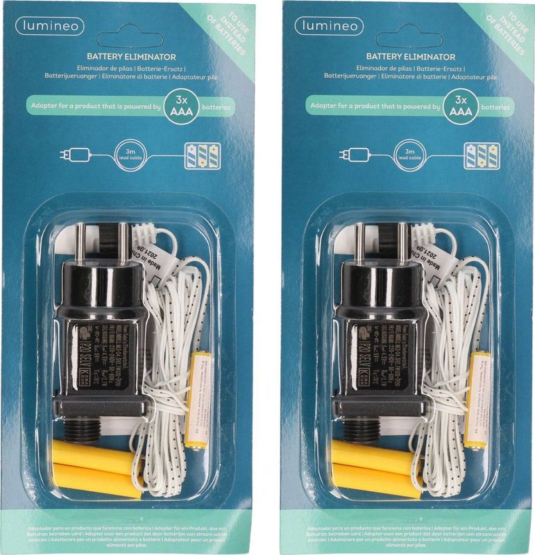 2x stuks adapter 3x AAA batterij vervanger