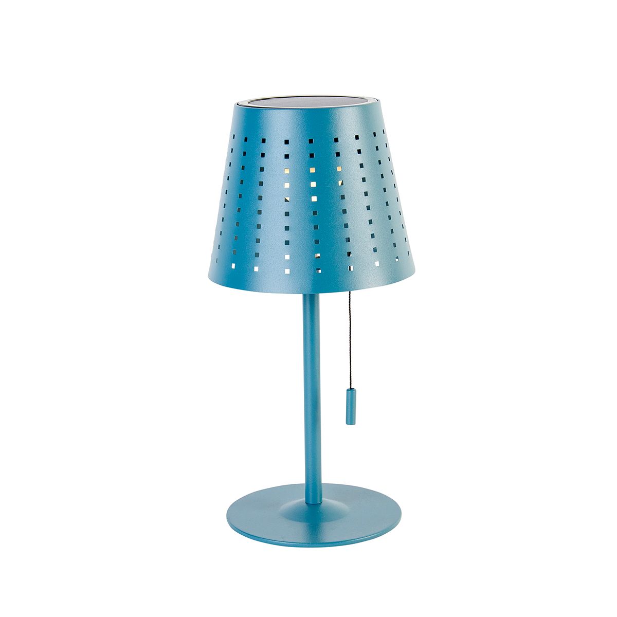 Buiten tafellamp blauw incl. LED 3-staps dimbaar oplaadbaar en solar - Ferre