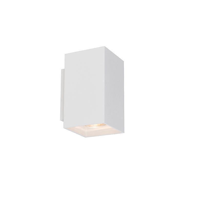 Moderne wandlamp wit vierkant 2-lichts - Sandy