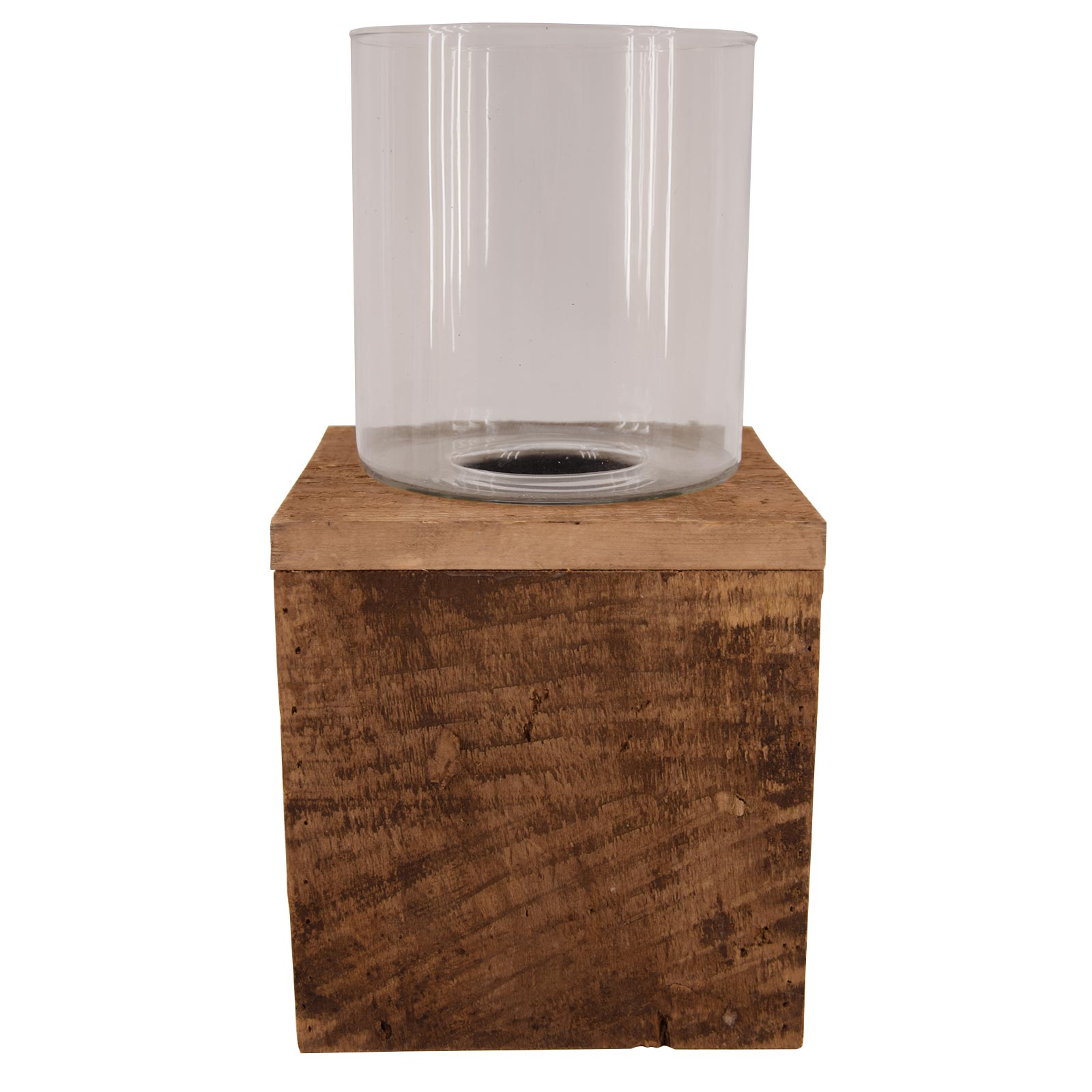 Windlicht - Holzsockel - 38 cm hoch