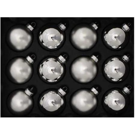 Riffelmacher Weihnachtsbaumkugeln silber, 24 Stück