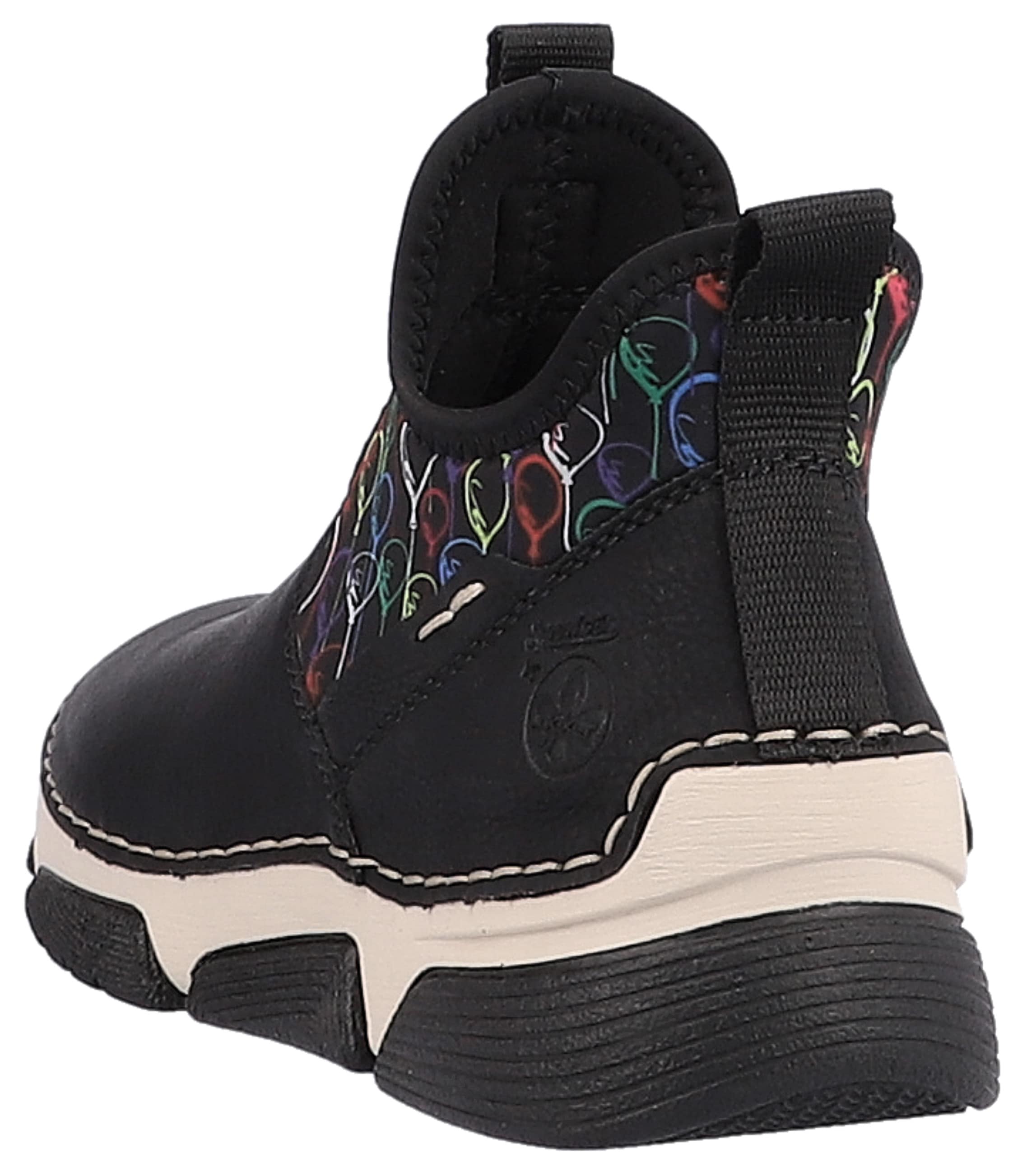 Rieker Schlupfboots  mit buntem Aufdruck