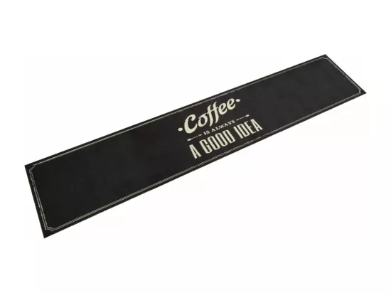 Tapis de cuisine lavable texte Coffee 60x300 cm velours