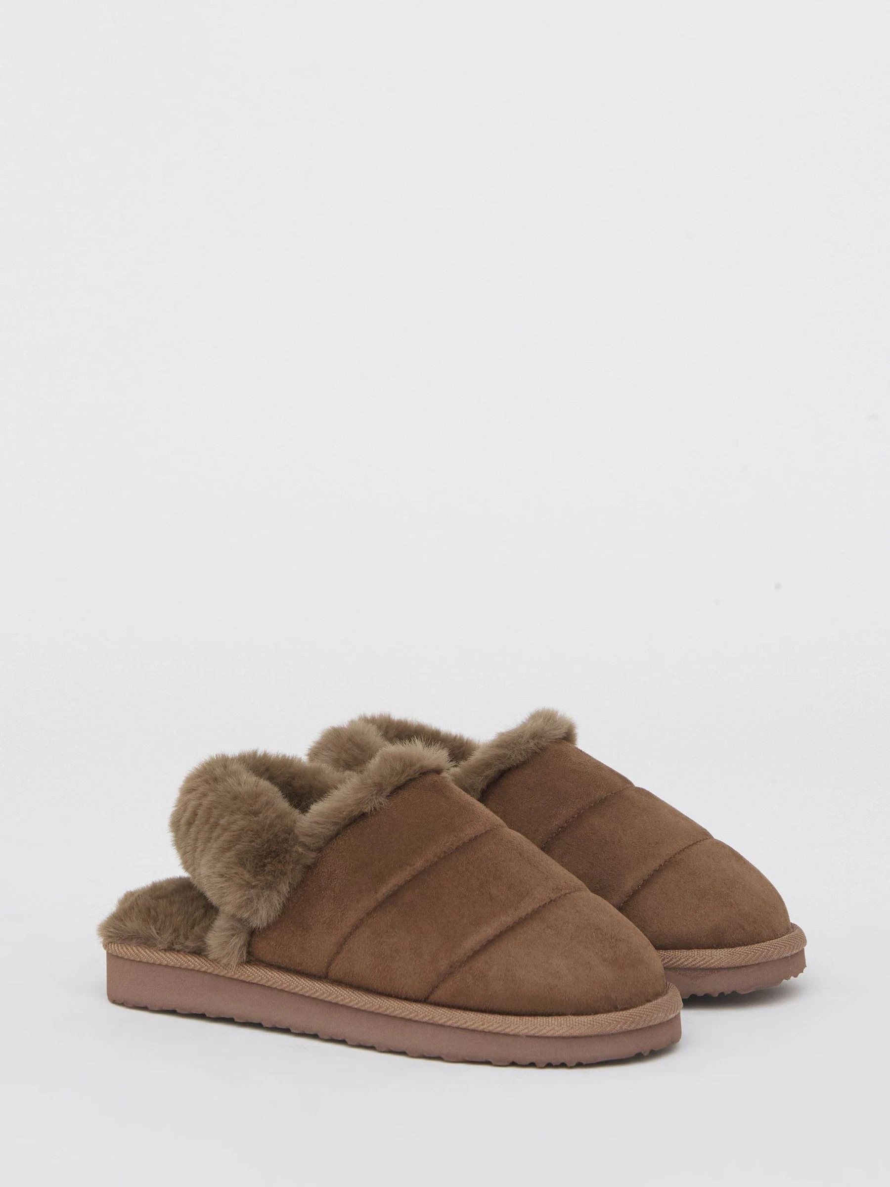 Bruin - Simply Be Slingback Fluffy Slippers