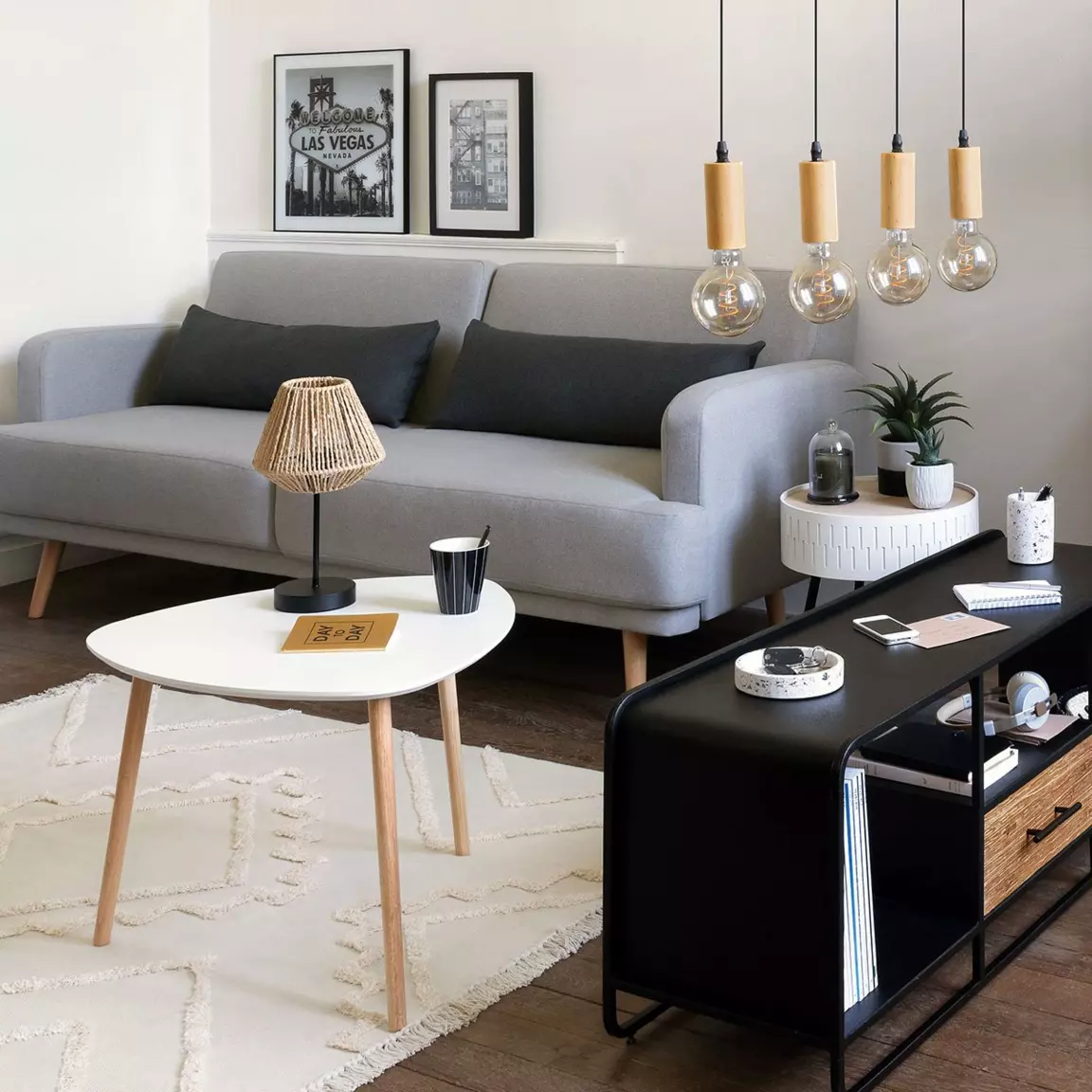 Table coffre en bois (H45 cm) Shiro Blanche