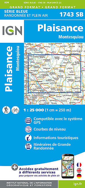 IGN - 1743 SB PLAISANCE MONTESQUIOU 1 25 000