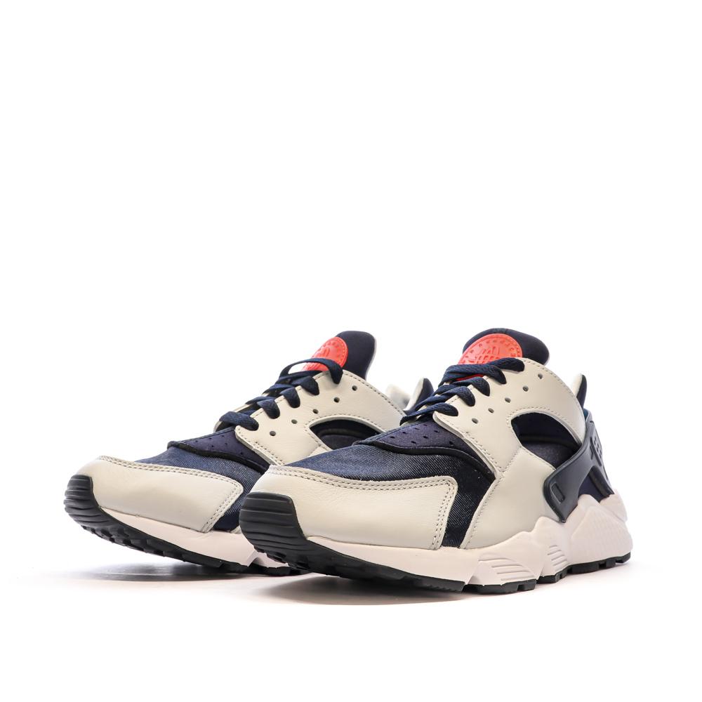 Nike Baskets Blanche/Noir/Gris Femme Nike Huarache