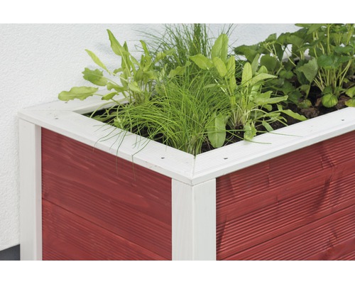 Klassieke verhoogde tuinbak Konsta 106x65x78 cm rood-wit
