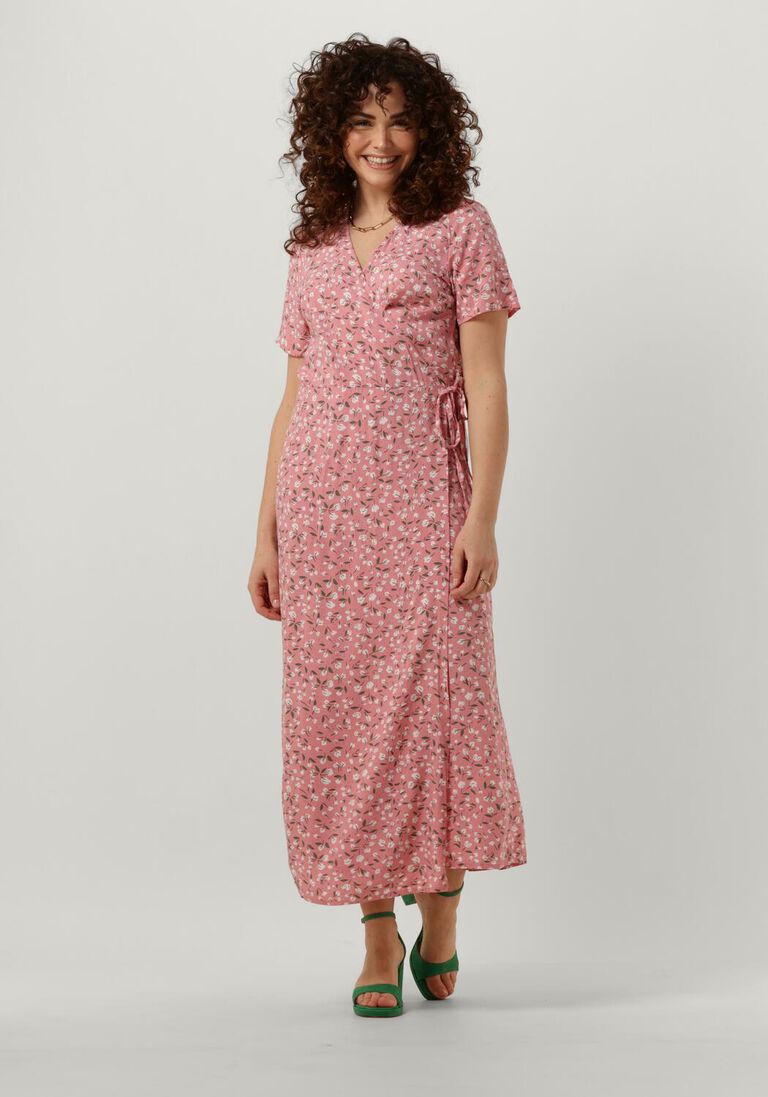 OBJECT lichtroze object midi jurk objema elise s/s long wrap dress