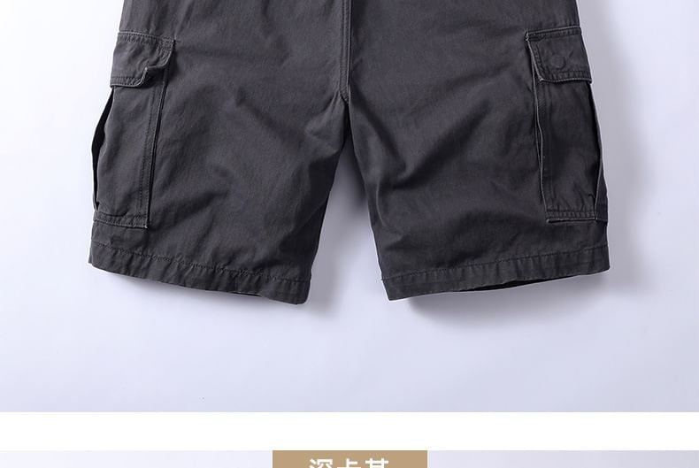 Adotuastic - Mid Rise Plain Cargo Shorts