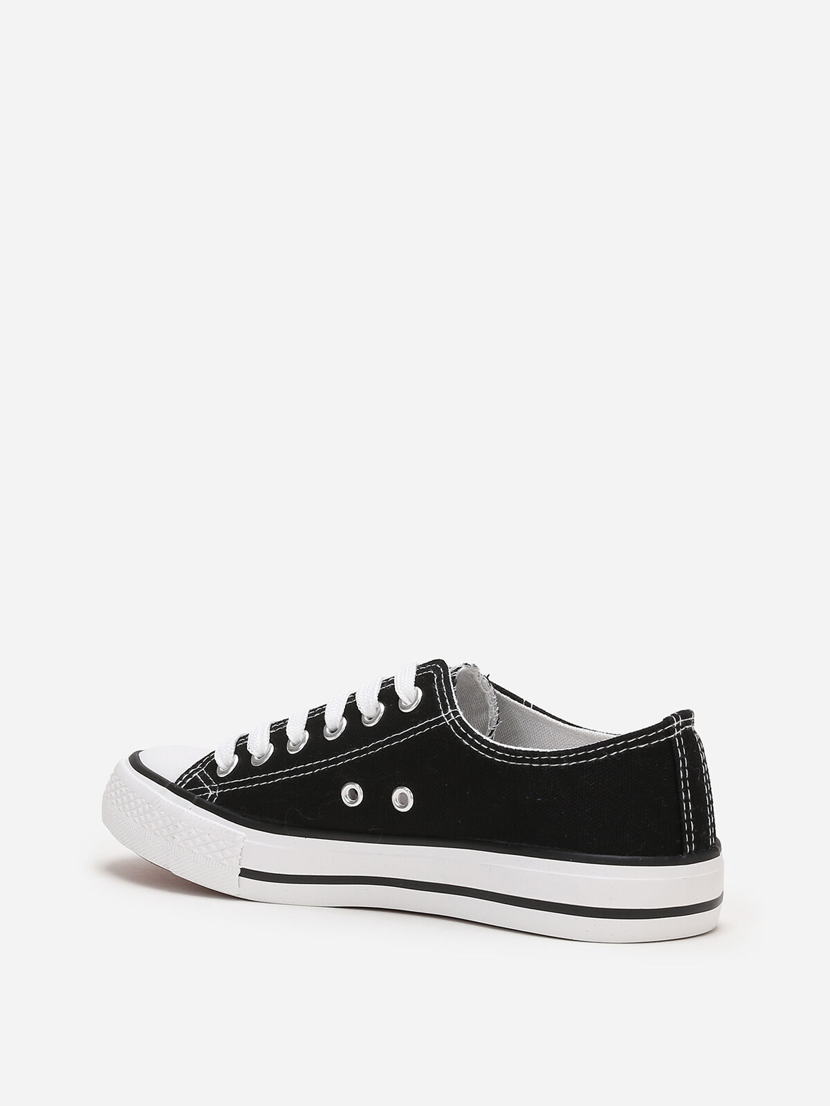 Tennis basses en toile grandes tailles- Noir