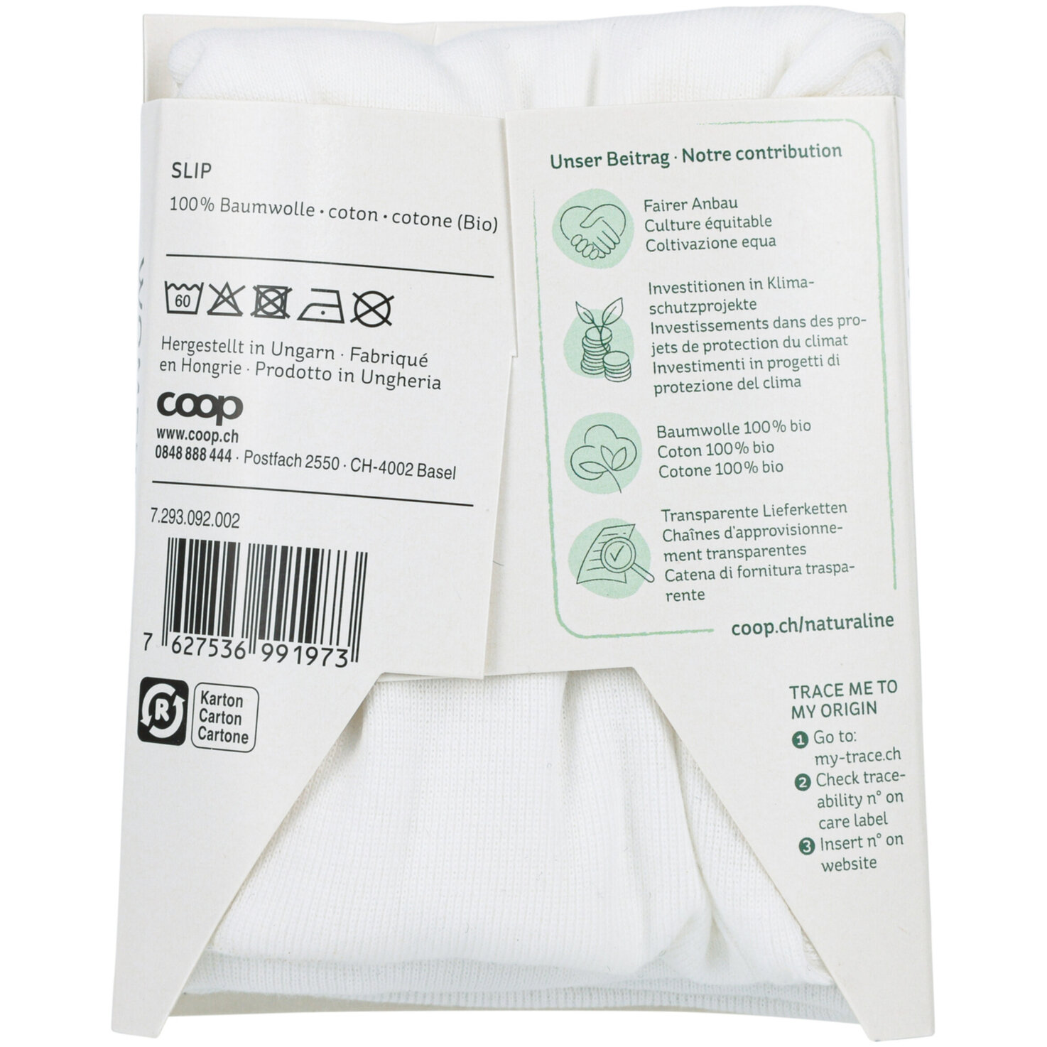 Naturaline Textil Damen Slip weiss M