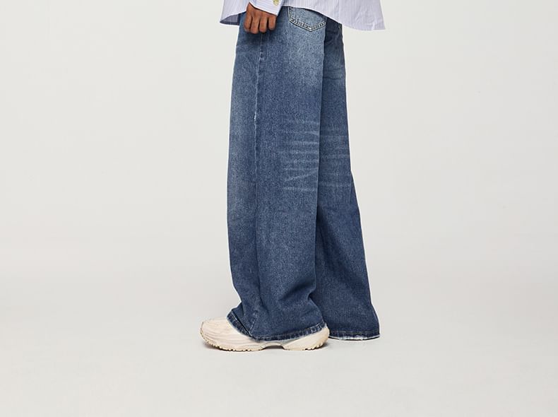 Newin - Unisex gewassen wijde jeans in 5 kleuren