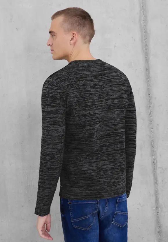 Mouliné Strickpullover - graphite grey melange
