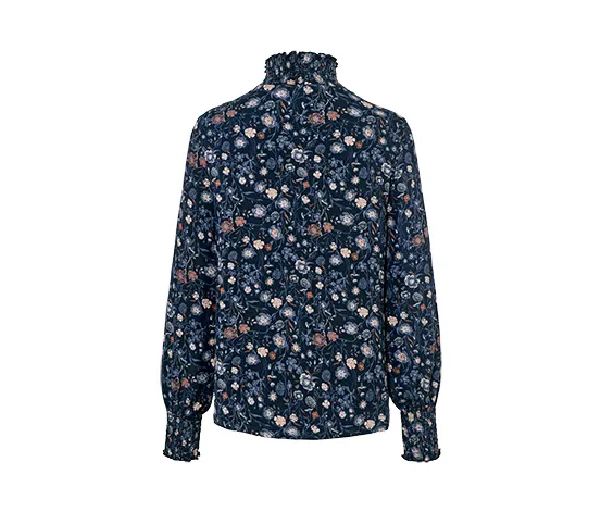 Florales Blusenshirt mit Stehkragen