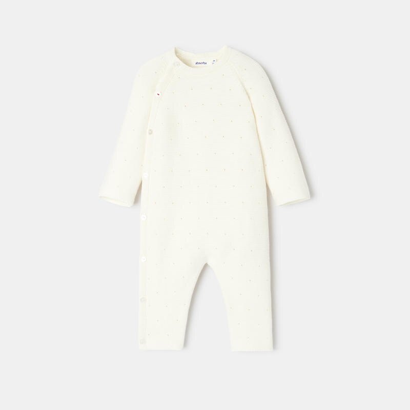 Combinaison bébé en tricot pointelle blanc Absorba Blanc