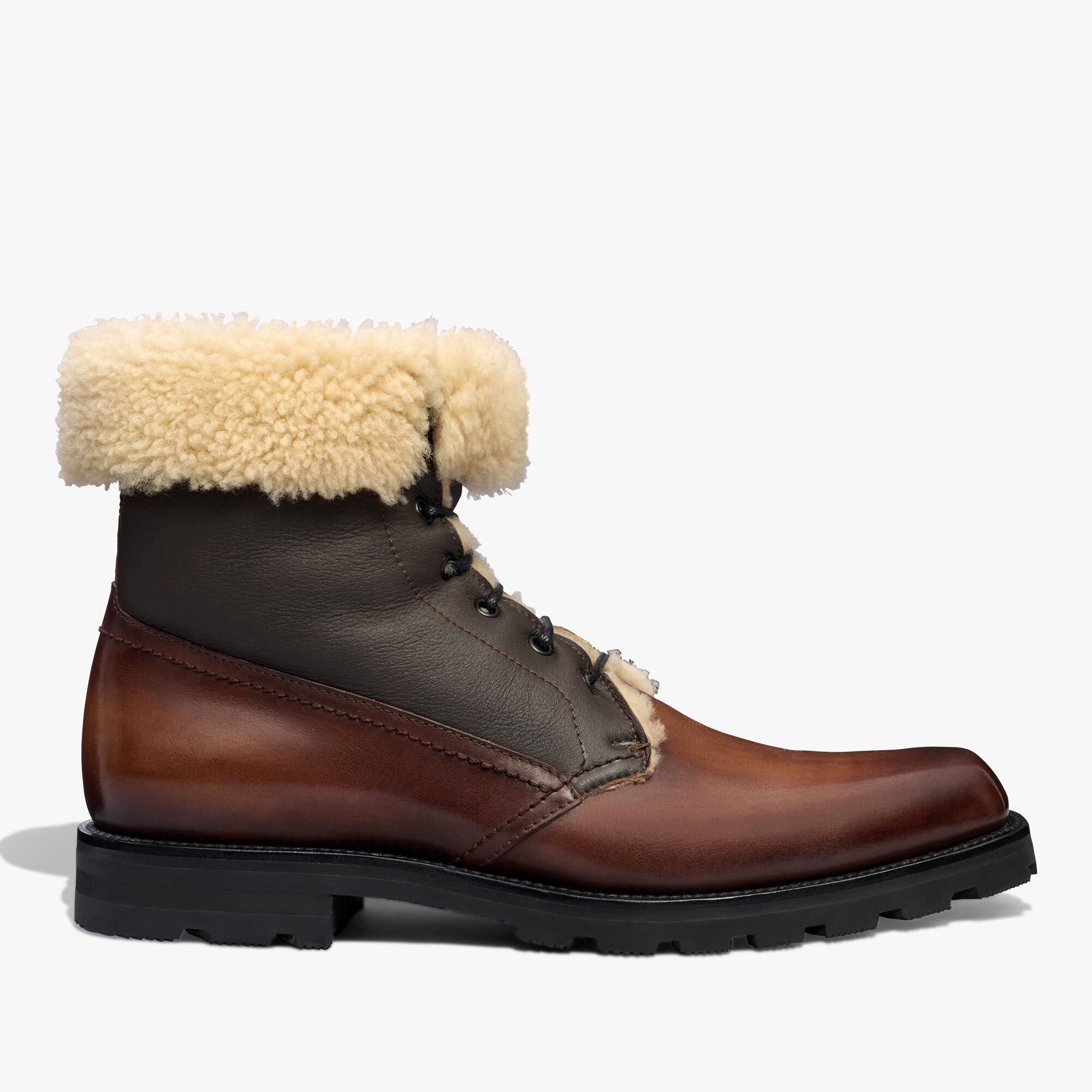 Bottine Ultima En Cuir Et Shearling