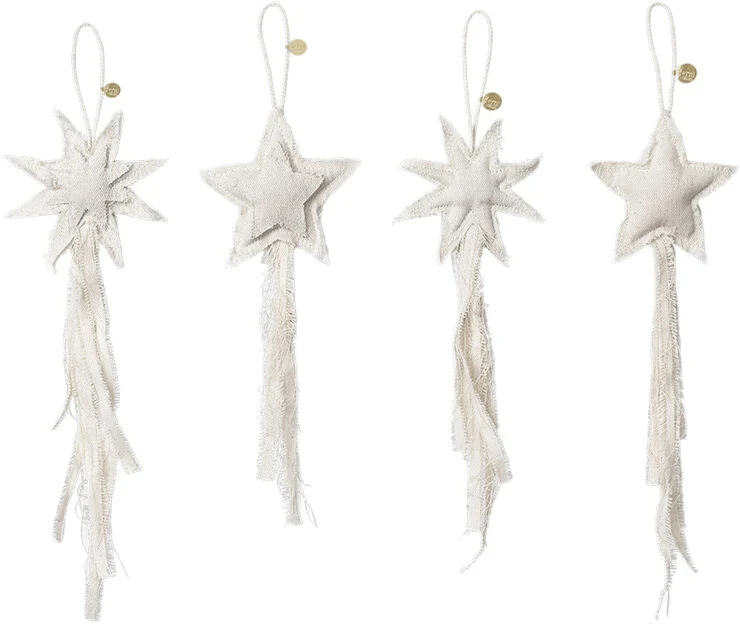ferm LIVING Vela Star Ornaments - Set of 4 - Na Natural