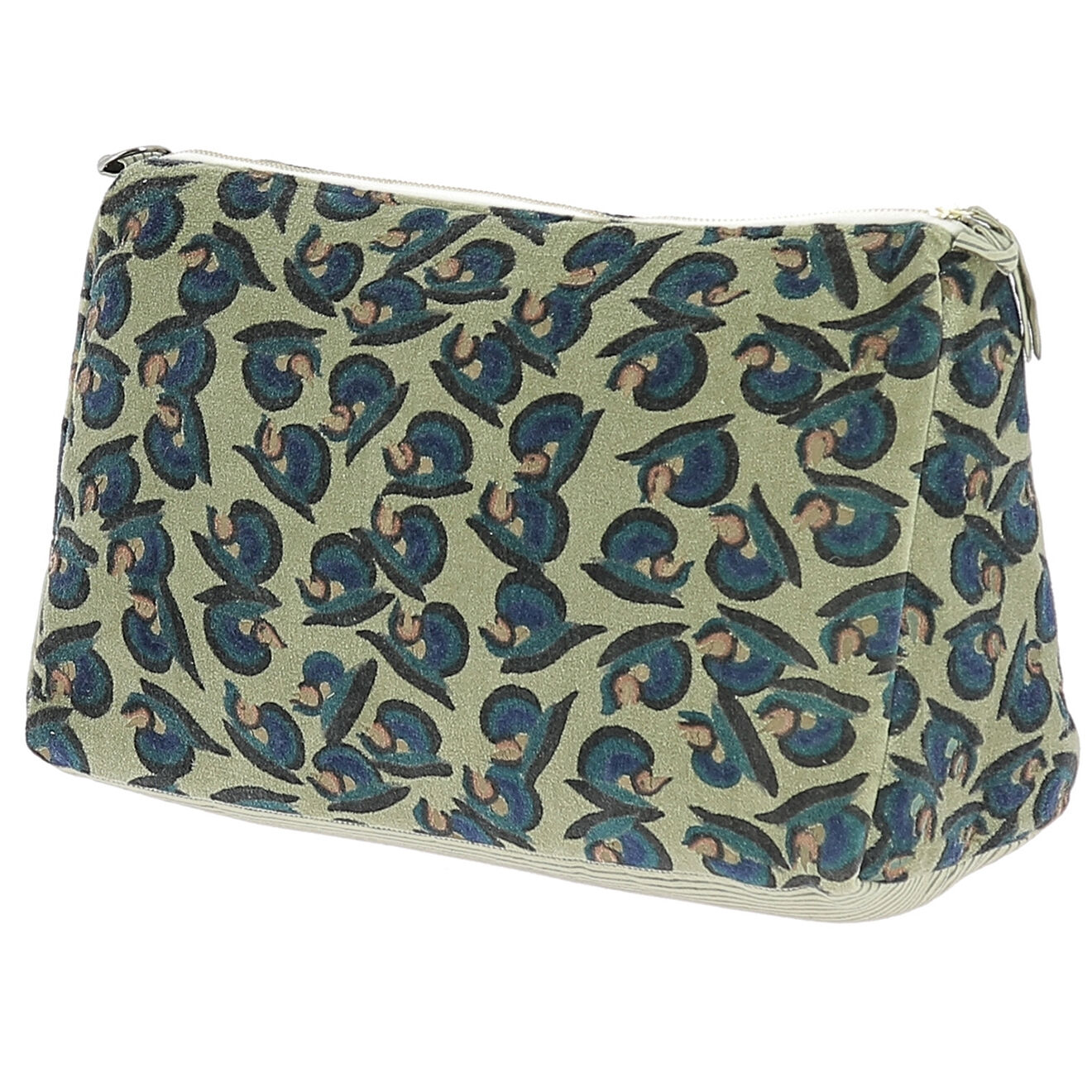 En Fil d'Indienne Trousse de toilette XL Art Déco beige - 34x22x15 cm