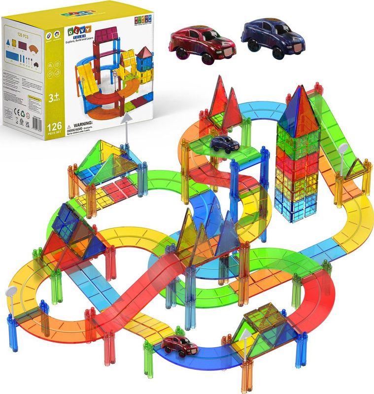 Olvy - Magnetic Tiles - Magnetisch Speelgoed - 126 Stuks - Educatief en Constructie